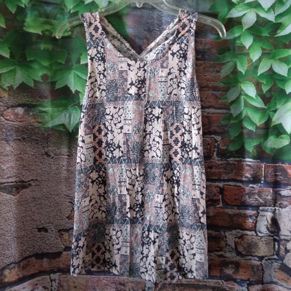 Boho  Mixed Print Tank Top - Picture 1 of 6